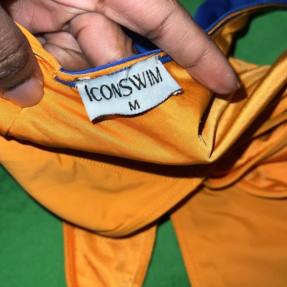 ICON Orange and Blue One-Piece Swimsuit size Medium - Picture 3 of 5